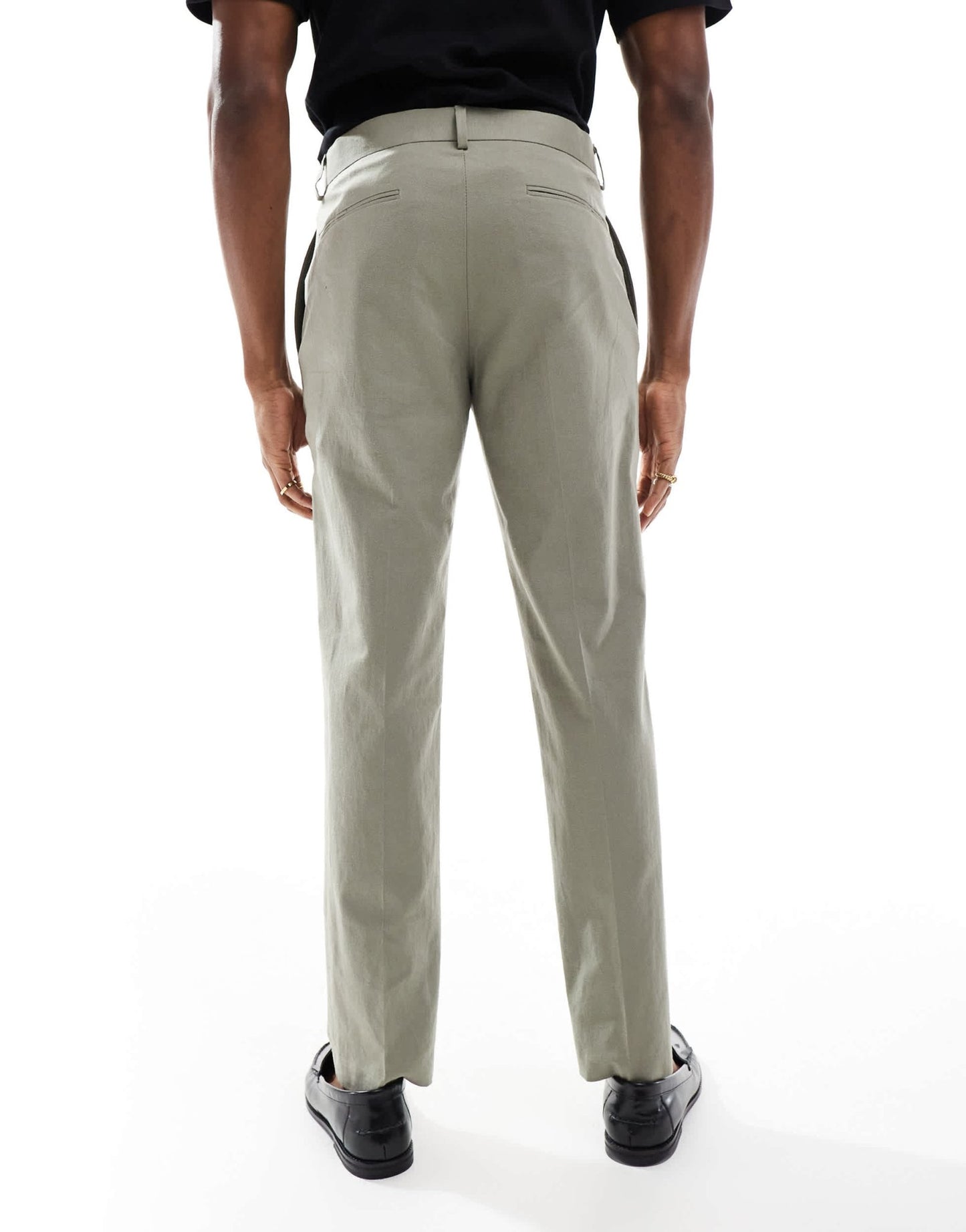 ASOS DESIGN linen blend slim suit trousers in khaki - ASOS Sample Sale EU Store