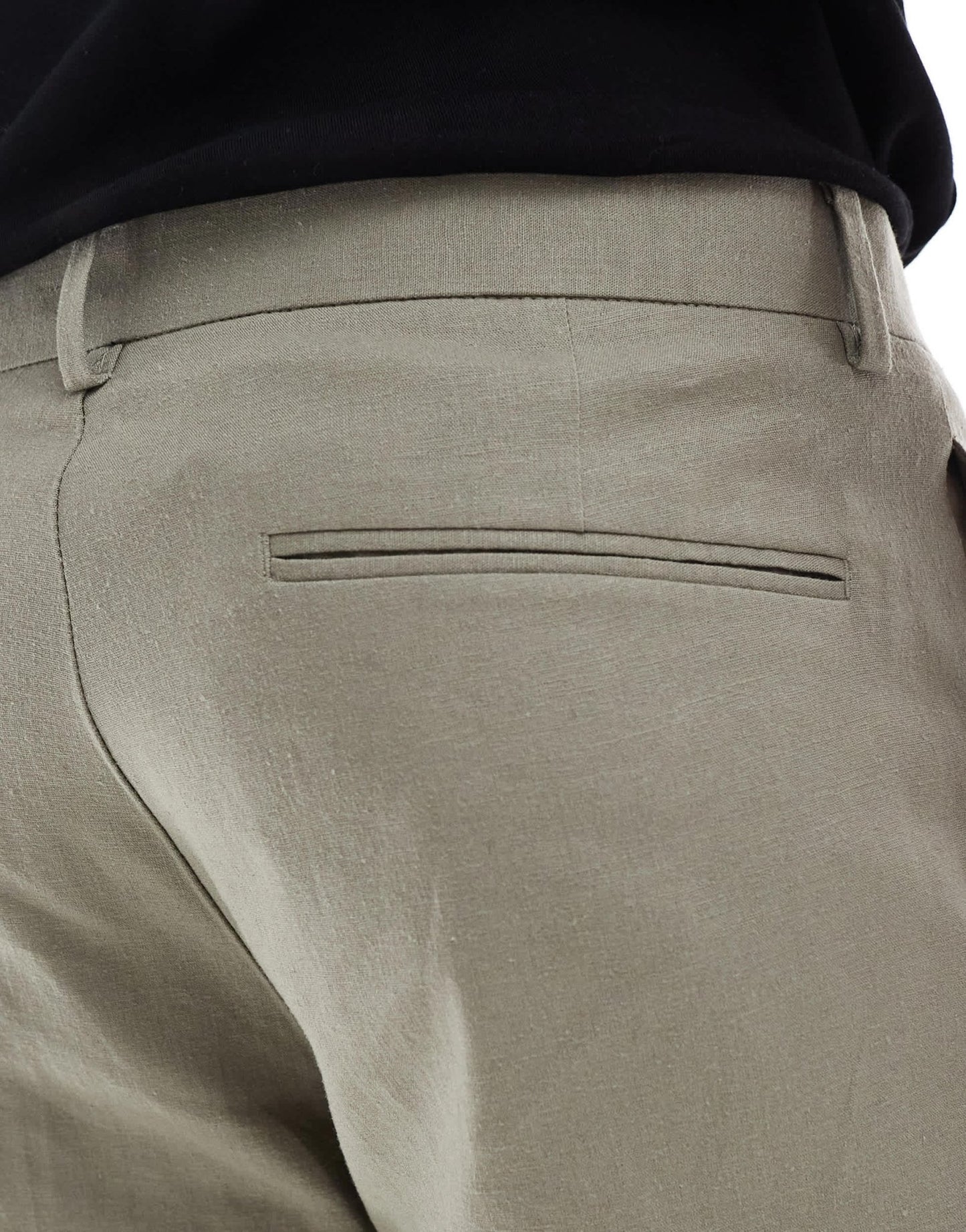 ASOS DESIGN linen blend slim suit trousers in khaki - ASOS Sample Sale EU Store
