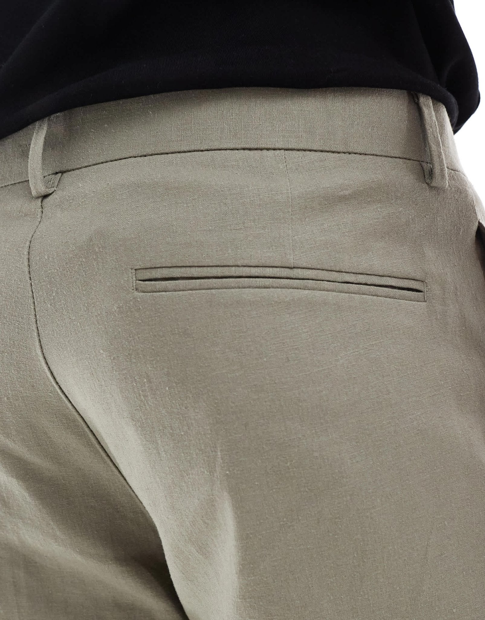 ASOS DESIGN linen blend slim suit trousers in khaki - ASOS Sample Sale EU Store