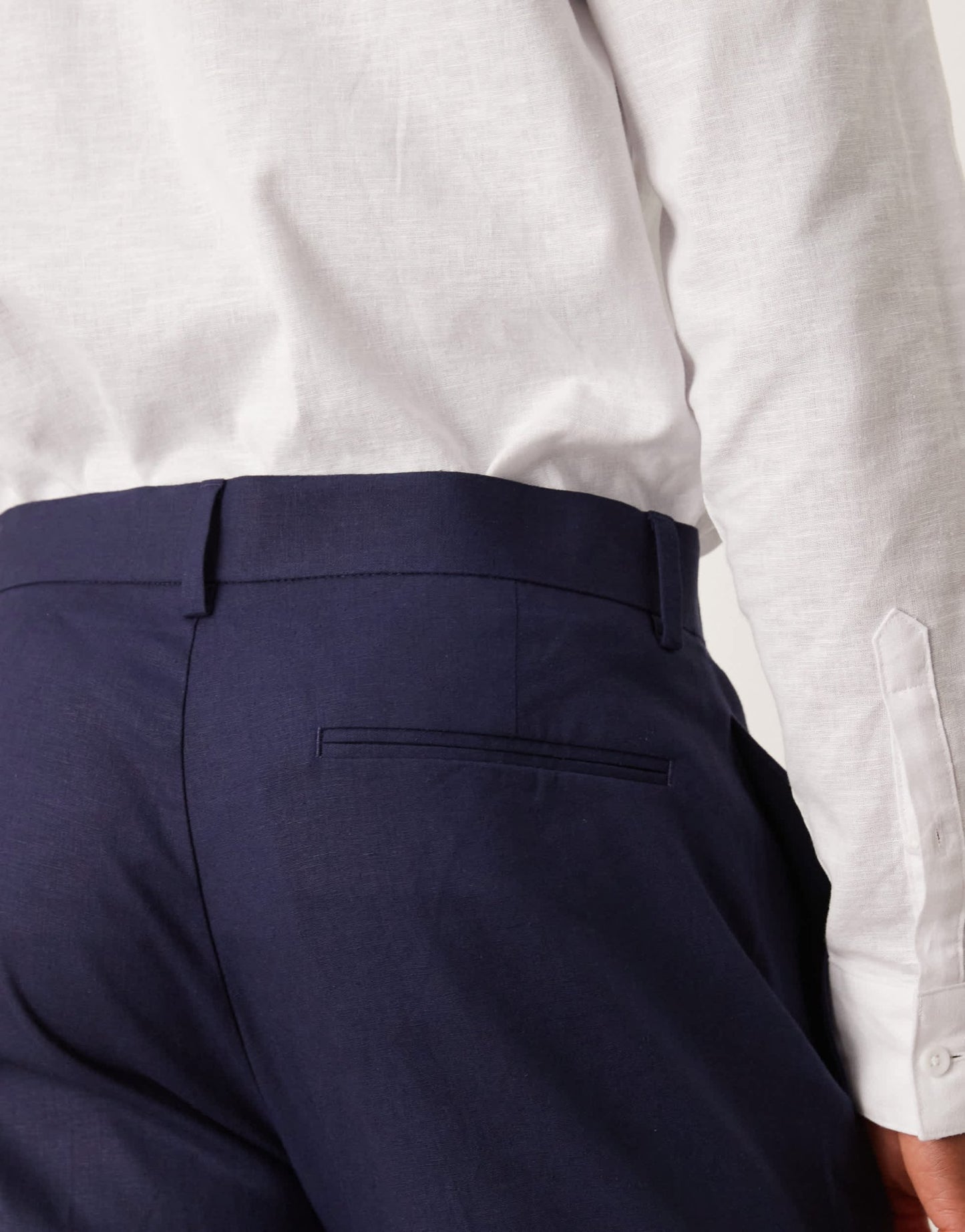 ASOS DESIGN linen blend slim suit trousers in navy - ASOS Sample Sale EU Store