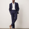 ASOS DESIGN linen blend slim suit trousers in navy
