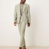 ASOS DESIGN linen blend slim suit trousers in sage green
