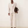 ASOS DESIGN linen blend slim suit trousers in stone