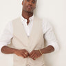 ASOS DESIGN linen blend slim suit waistcoat in stone