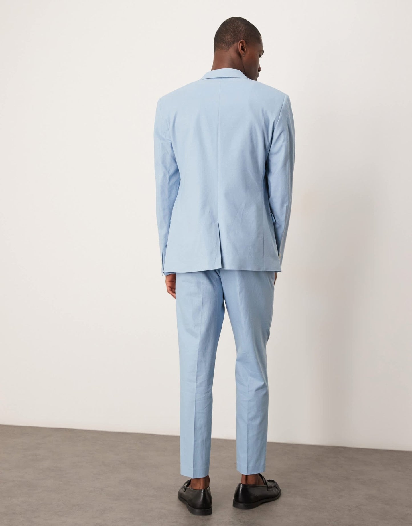 ASOS DESIGN linen blend tapered suit chino trousers in light blue - ASOS Sample Sale EU Store