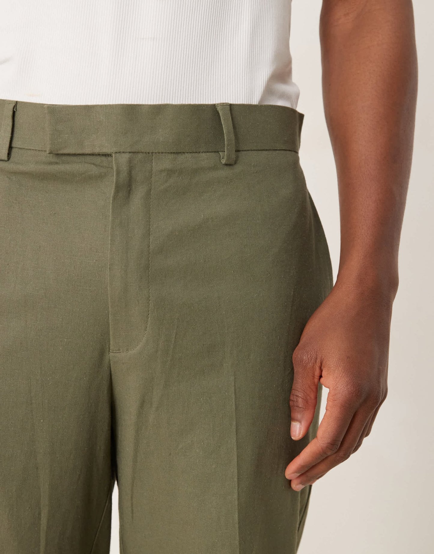 ASOS DESIGN linen blend tapered suit trousers in green - MGREEN - ASOS Sample Sale EU Store