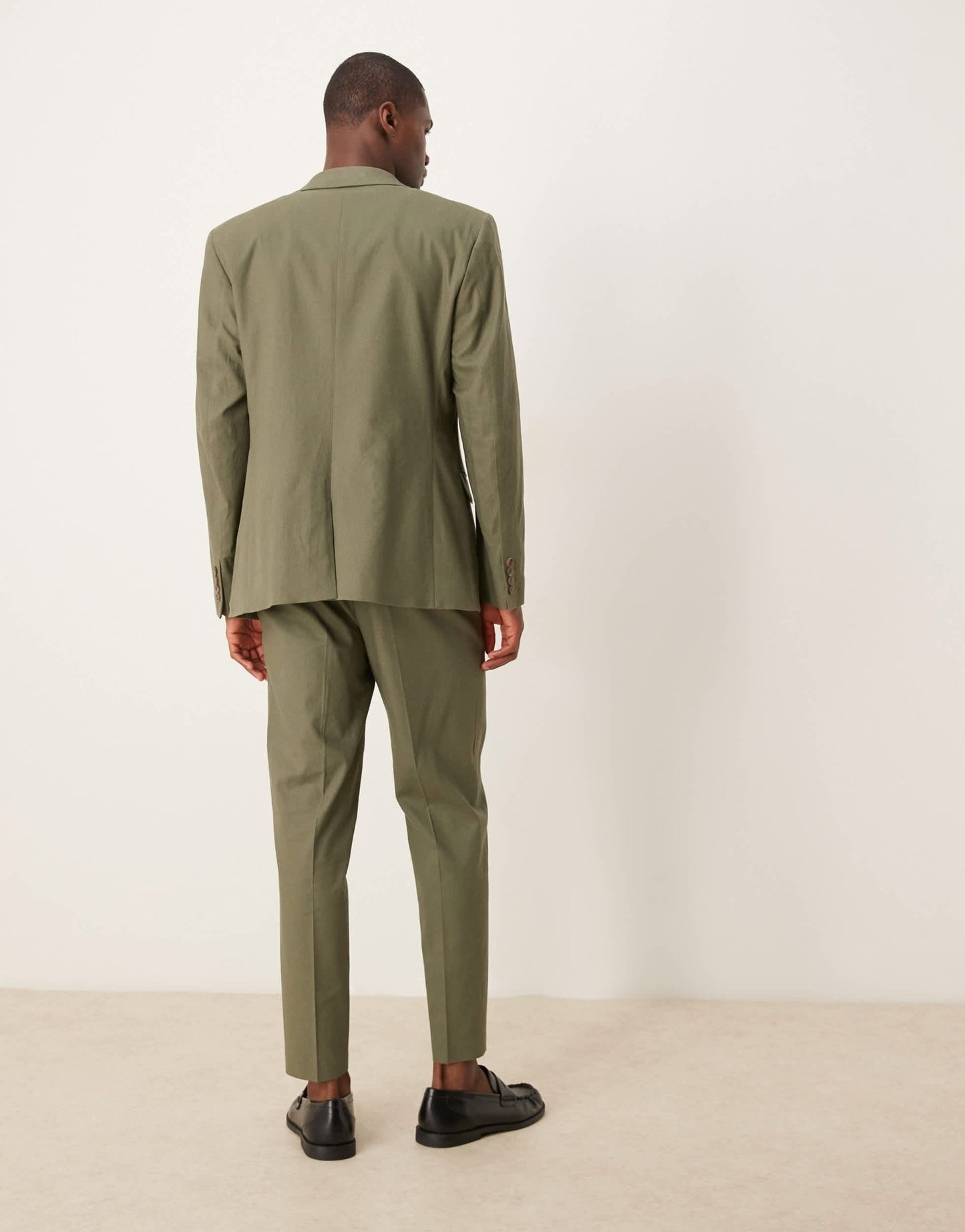 ASOS DESIGN linen blend tapered suit trousers in green - MGREEN - ASOS Sample Sale EU Store