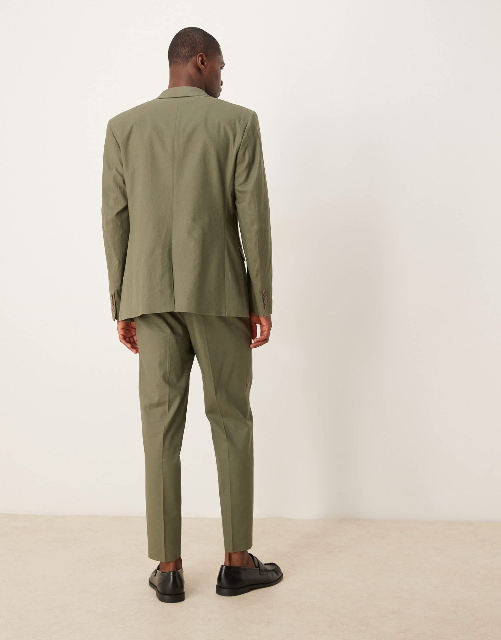 ASOS DESIGN linen blend tapered suit trousers in green - MGREEN - ASOS Sample Sale EU Store