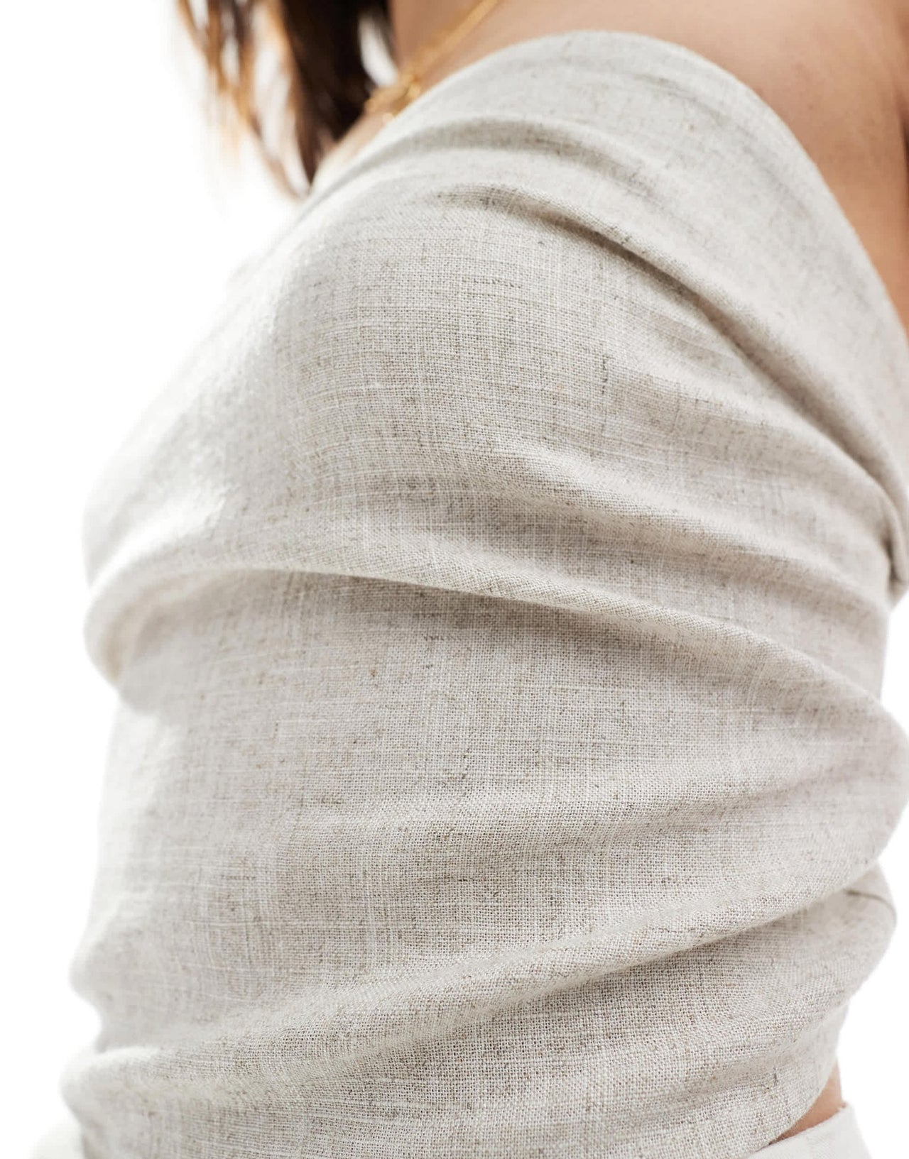 ASOS DESIGN linen look bandeau scarf top in natural - ASOS Sample Sale EU Store
