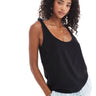 ASOS DESIGN linen look cami with tie straps in black