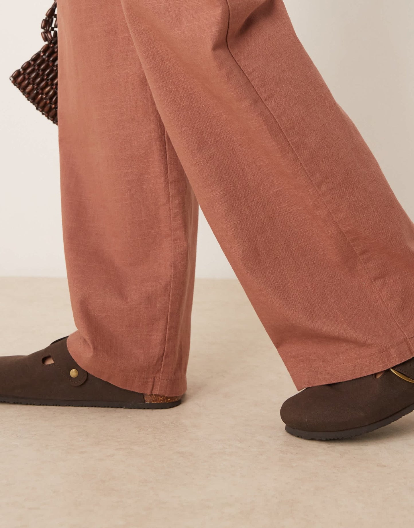 ASOS DESIGN linen look pull on trousers co - ord in mocha - ASOS Sample Sale EU Store