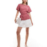 Top effet lin avec dos ouvert ASOS DESIGN en rose blush