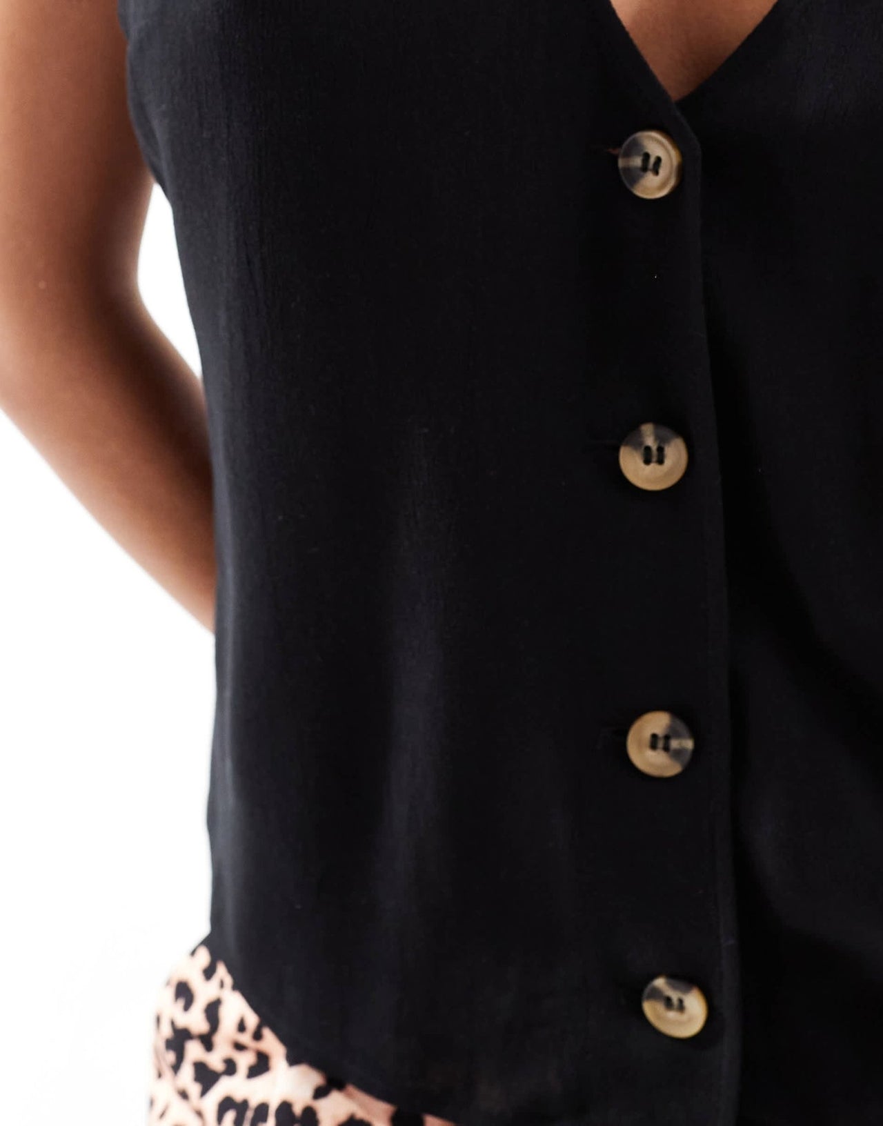 ASOS DESIGN linen look waistcoat in black - ASOS Sample Sale EU Store