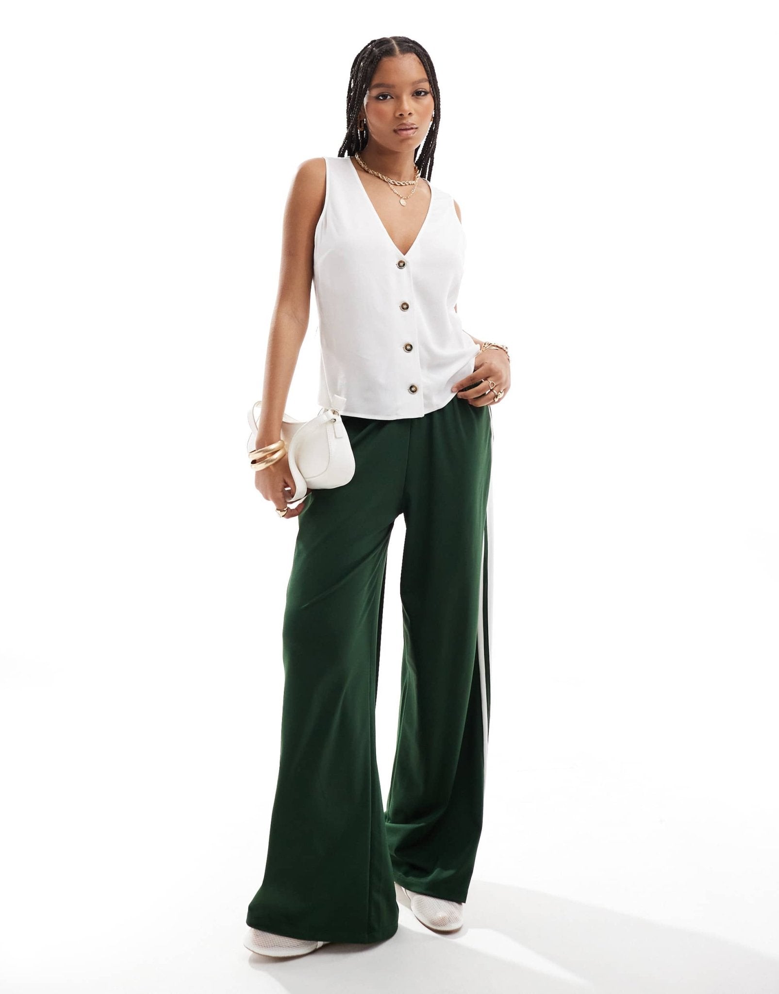 ASOS DESIGN linen look waistcoat in white - ASOS Sample Sale EU Store