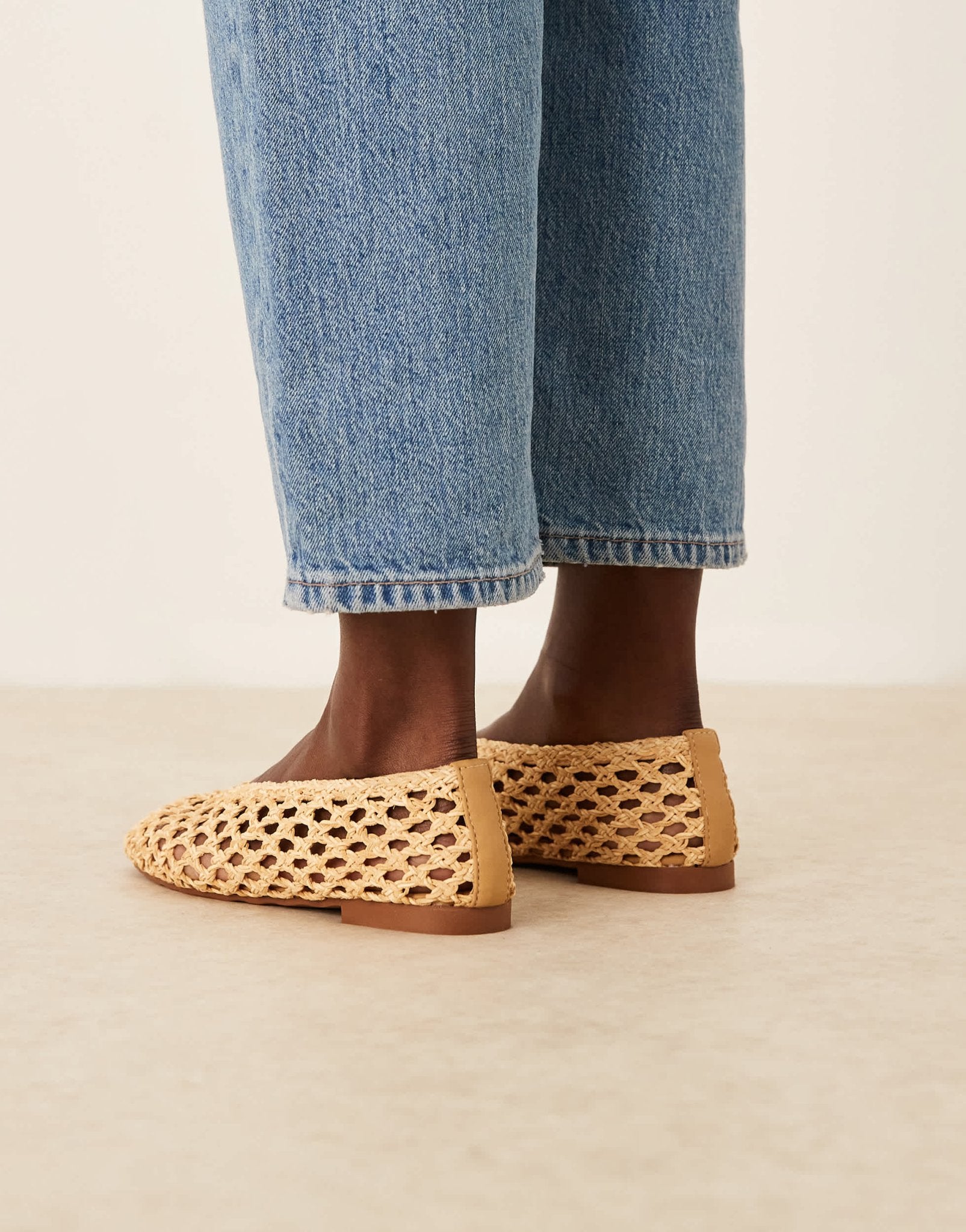ASOS DESIGN Linus clean ballets in natural weave - ASOS Sample Sale EU Store