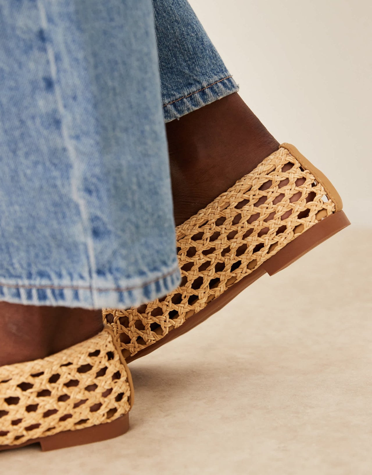 ASOS DESIGN Linus clean ballets in natural weave - ASOS Sample Sale EU Store