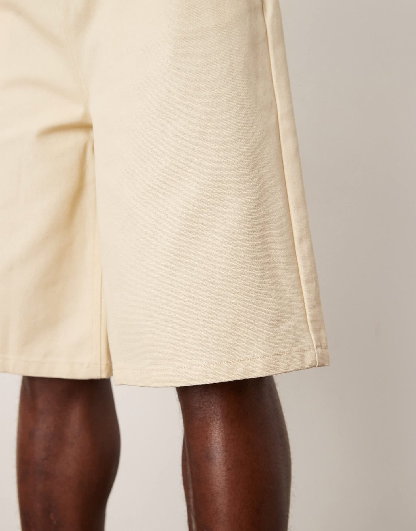 ASOS DESIGN long length canvas short in ecru - ASOS Sample Sale EU Store