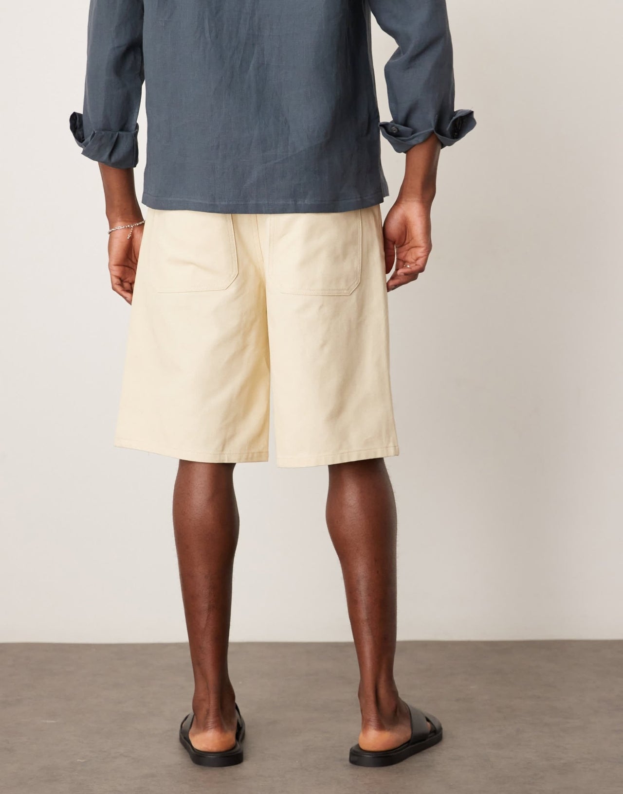 ASOS DESIGN long length canvas short in ecru - ASOS Sample Sale EU Store