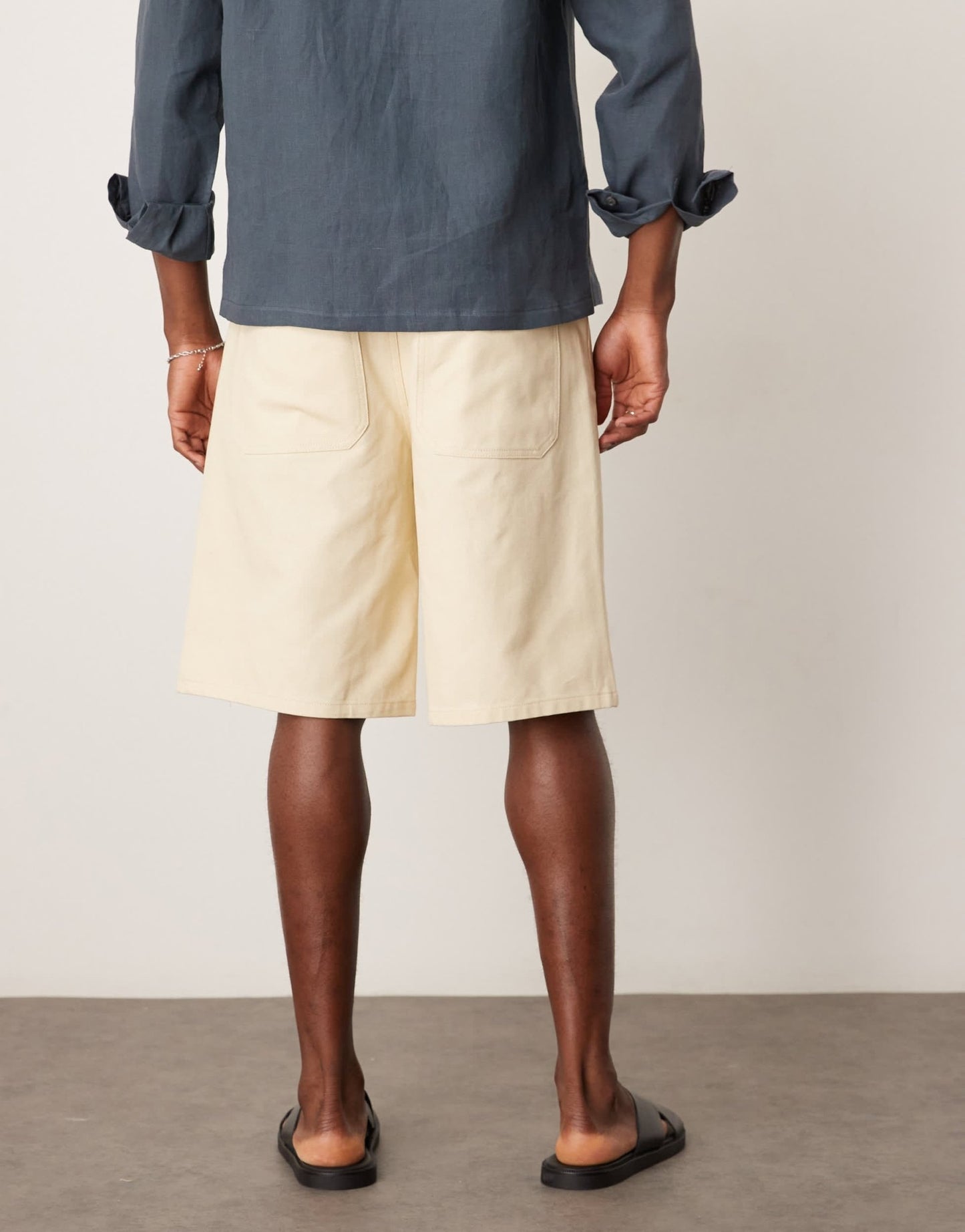 ASOS DESIGN long length canvas short in ecru - ASOS Sample Sale EU Store