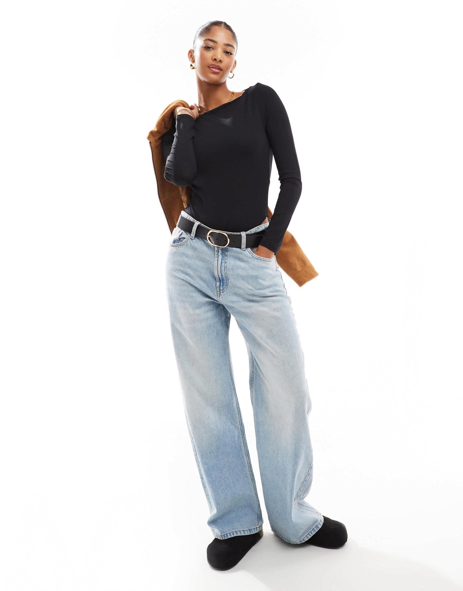 ASOS DESIGN long sleeve open back body in black - ASOS Sample Sale EU Store