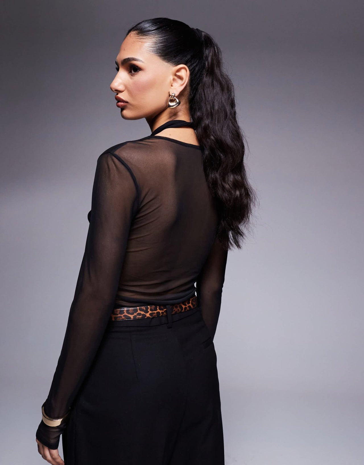 ASOS DESIGN long sleeve top with ruched halterneck detail in black - ASOS Sample Sale EU Store
