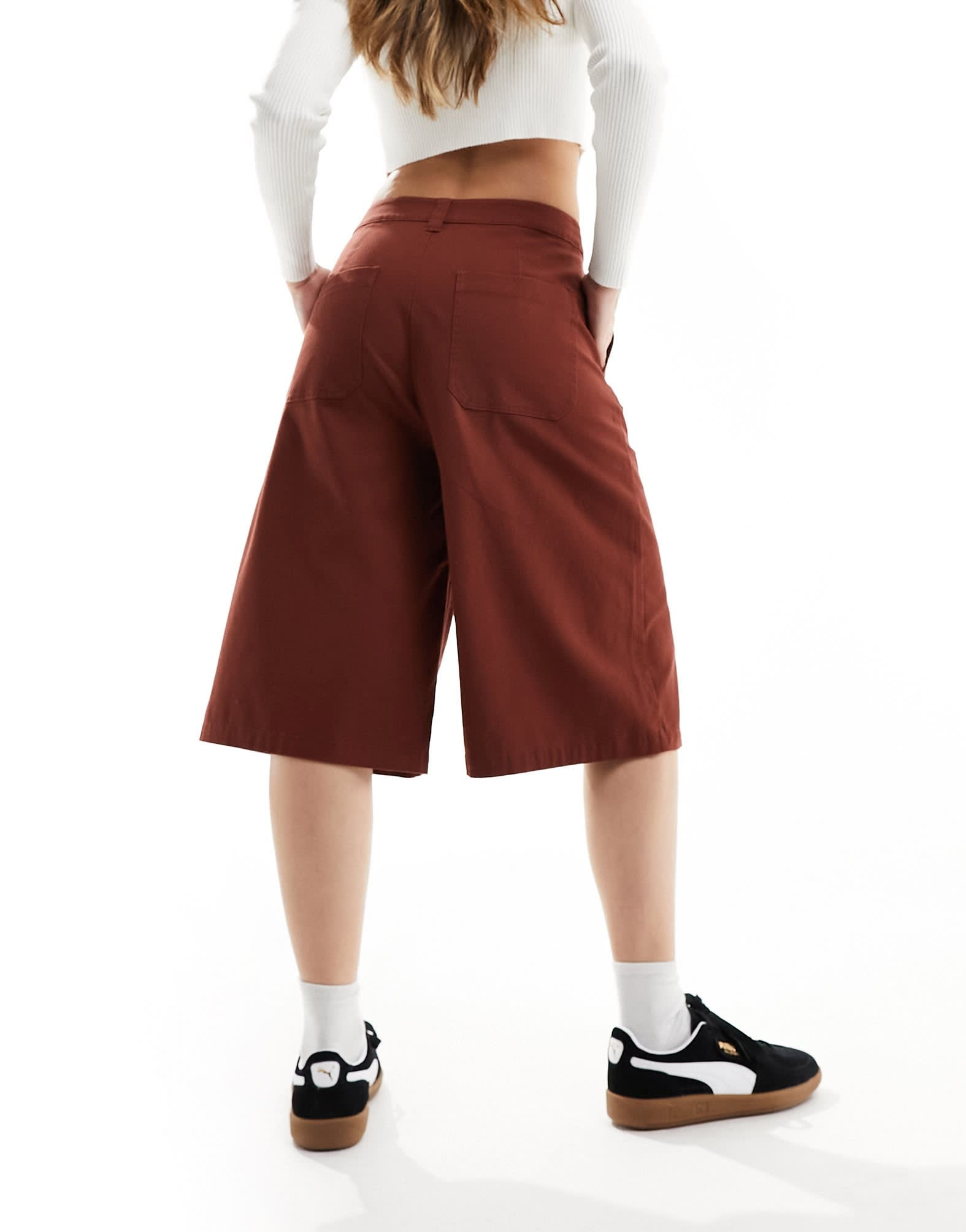 ASOS DESIGN longline short in brown - ASOS Sample Sale EU Store