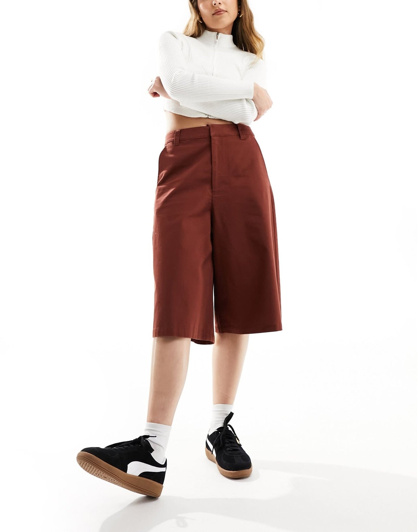 ASOS DESIGN longline short in brown - ASOS Sample Sale EU Store
