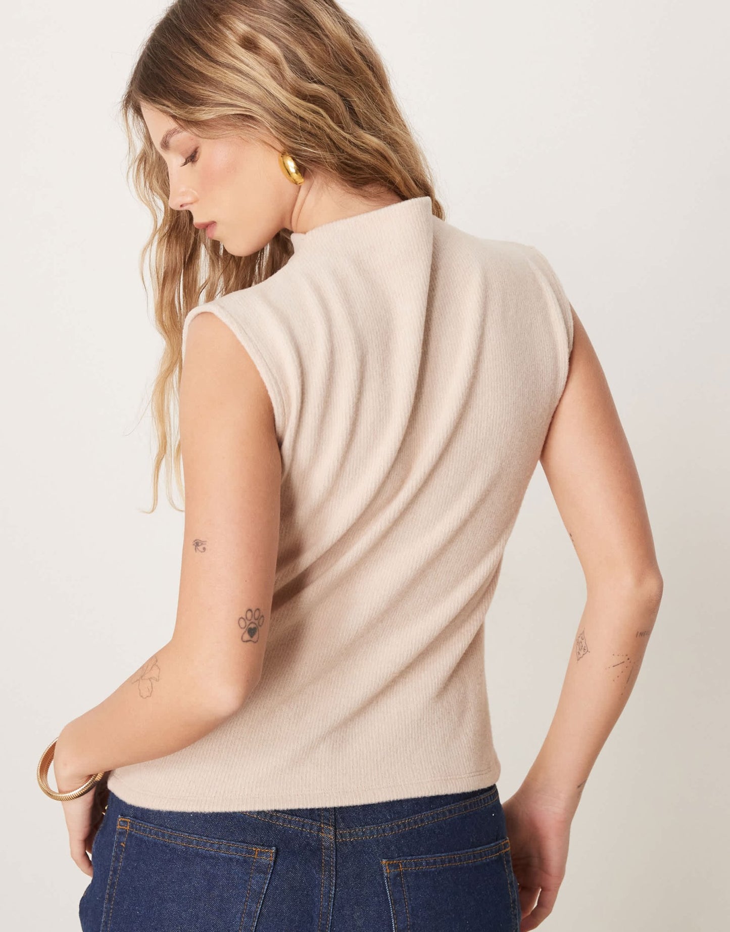 ASOS DESIGN loose fit super soft tank with grown on neck in cream - ASOS Sample Sale EU Store