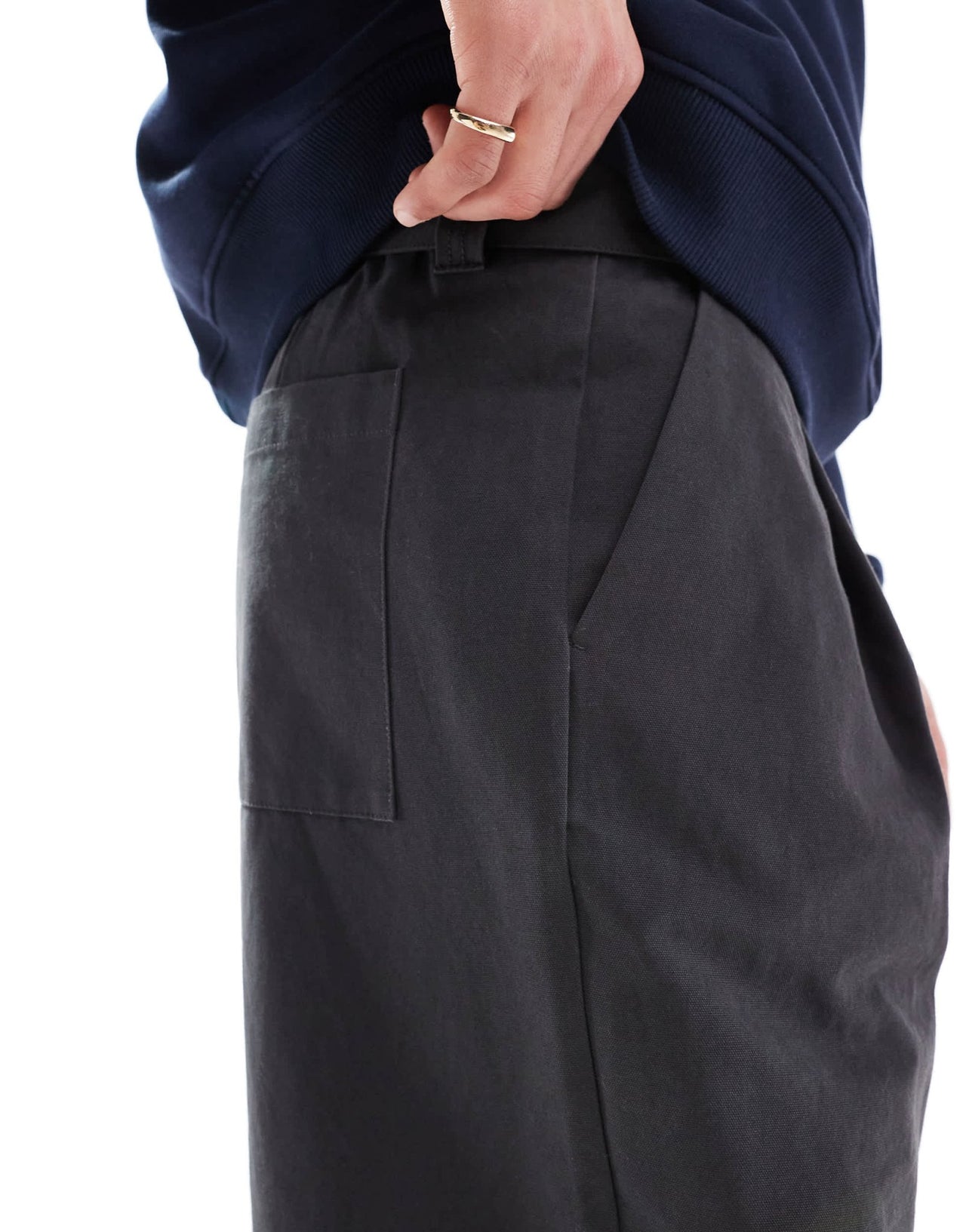 ASOS DESIGN loose pleated trousers with belt in charcoal - ASOS Sample Sale EU Store