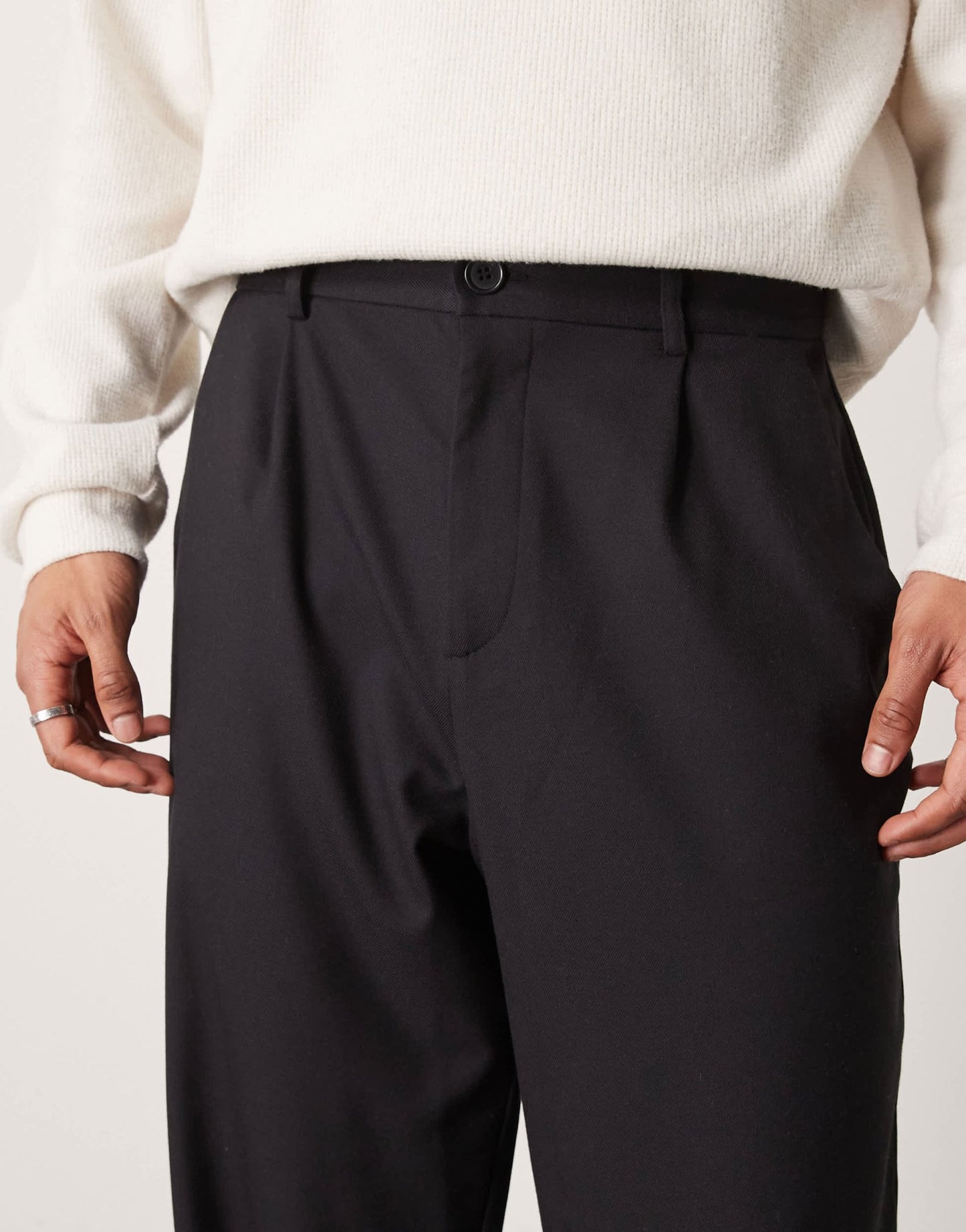 ASOS DESIGN loose skater fit smart trousers in washed black - ASOS Sample Sale EU Store