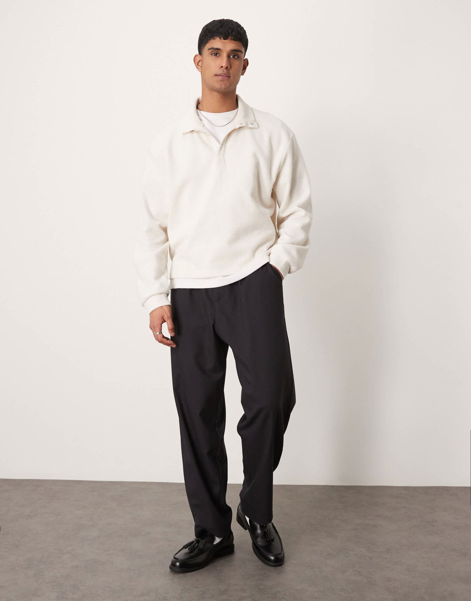 ASOS DESIGN loose skater fit smart trousers in washed black - ASOS Sample Sale EU Store