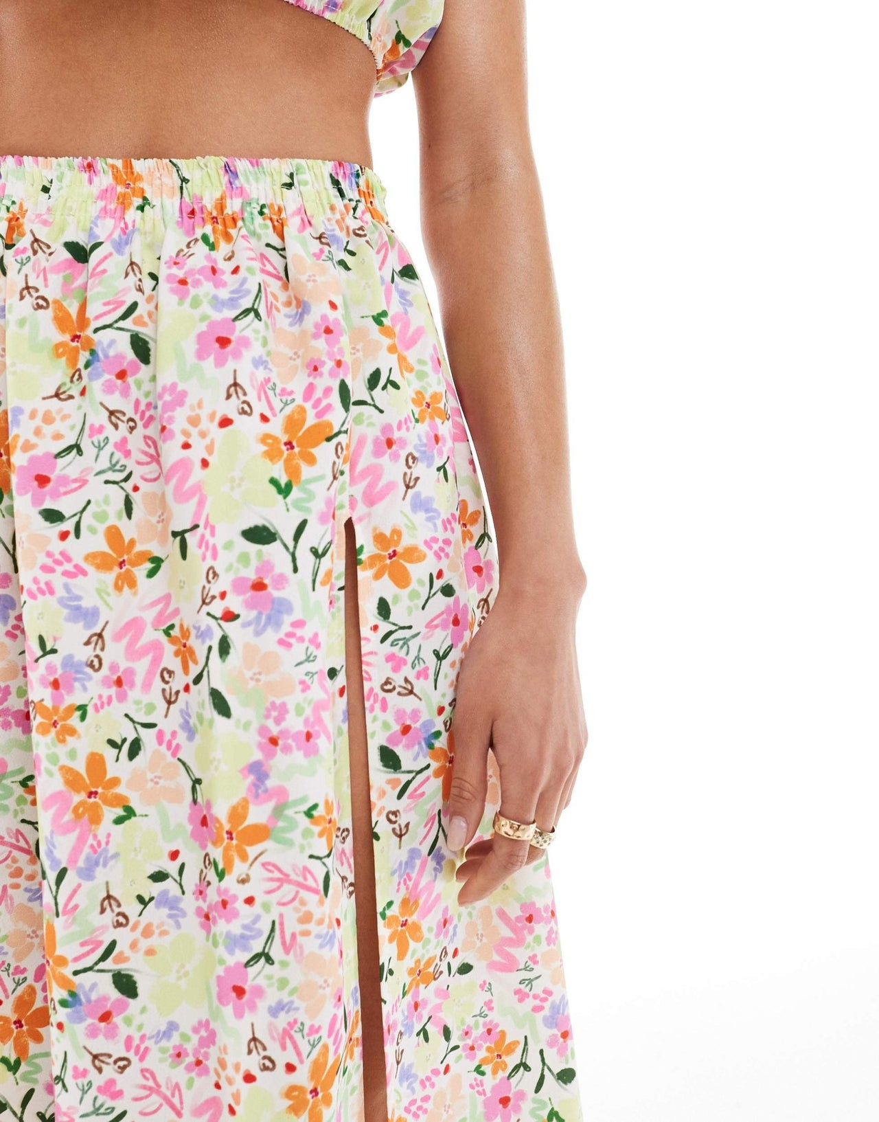 ASOS DESIGN maxi beach skirt co - ord in scribble floral print - ASOS Sample Sale EU Store