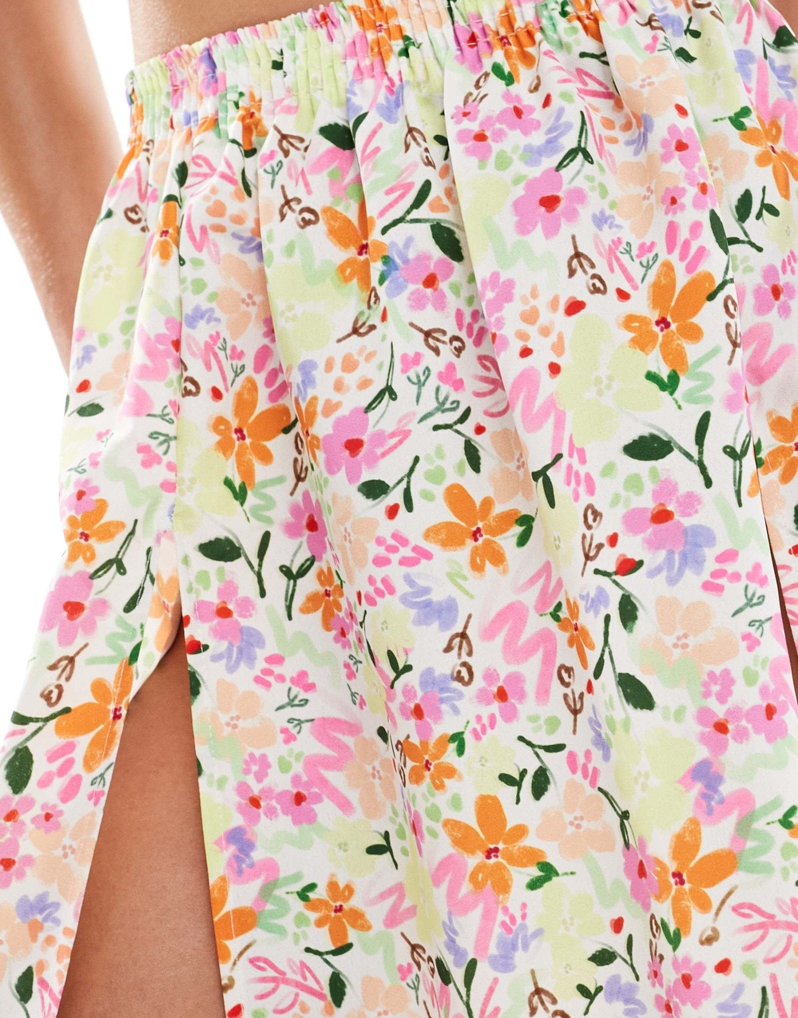 ASOS DESIGN maxi beach skirt co - ord in scribble floral print - ASOS Sample Sale EU Store