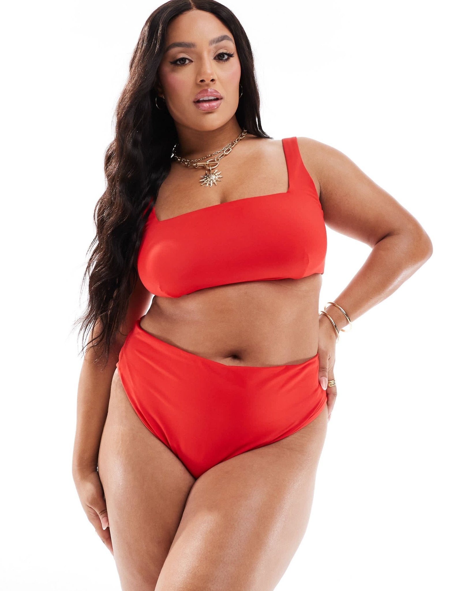 ASOS DESIGN Maya Curve high waist bikini bottom in red - ASOS Sample Sale EU Store