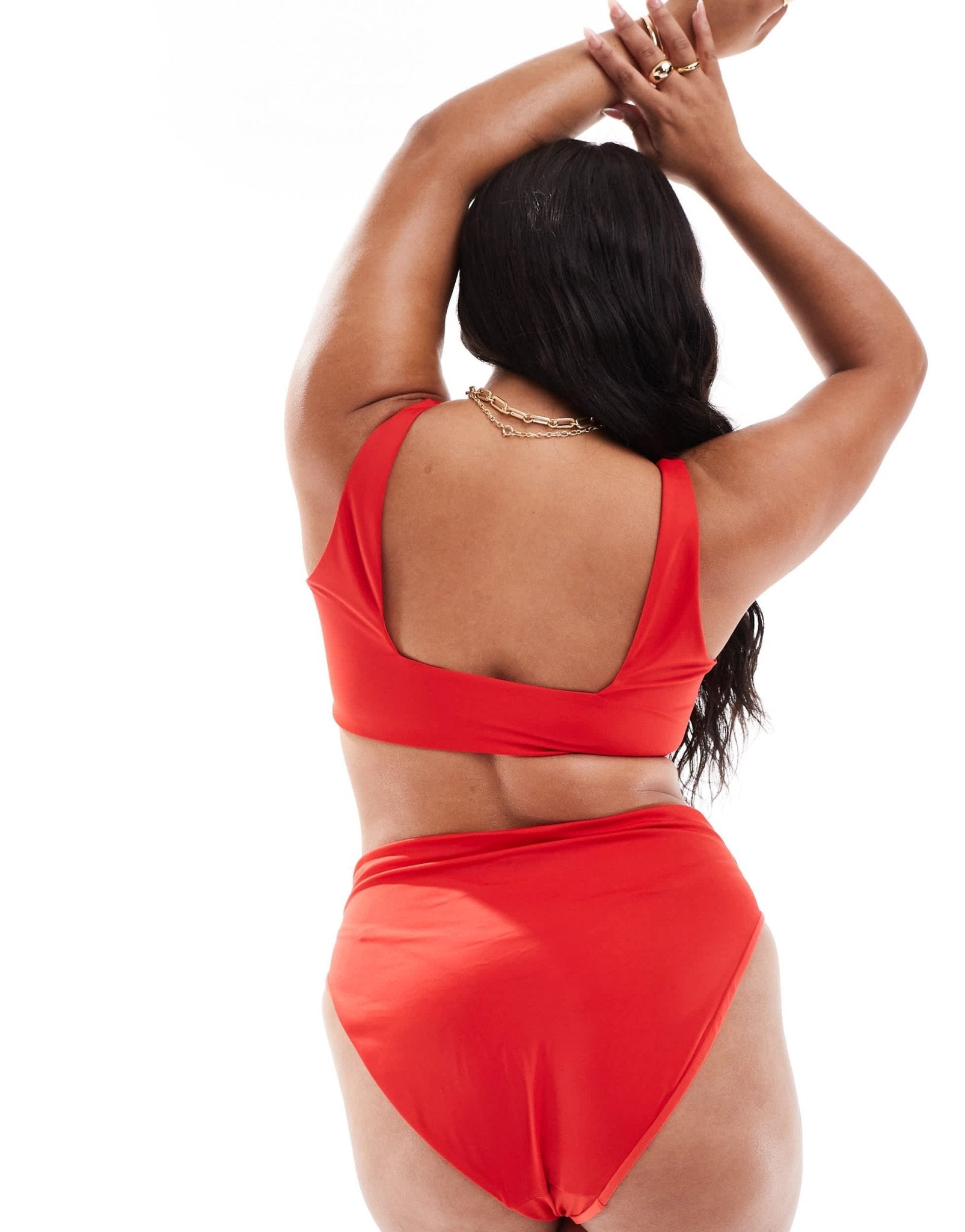 ASOS DESIGN Maya Curve high waist bikini bottom in red - ASOS Sample Sale EU Store