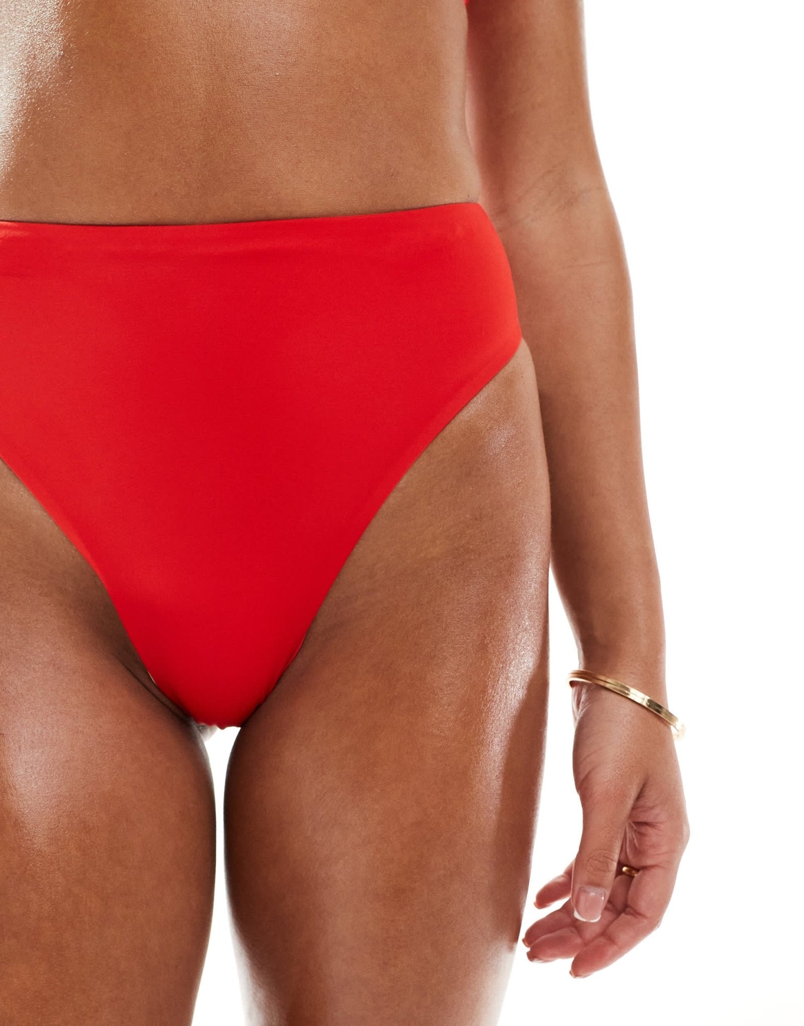 ASOS DESIGN Maya mix and match high leg high waist bikini bottom in red - ASOS Sample Sale EU Store