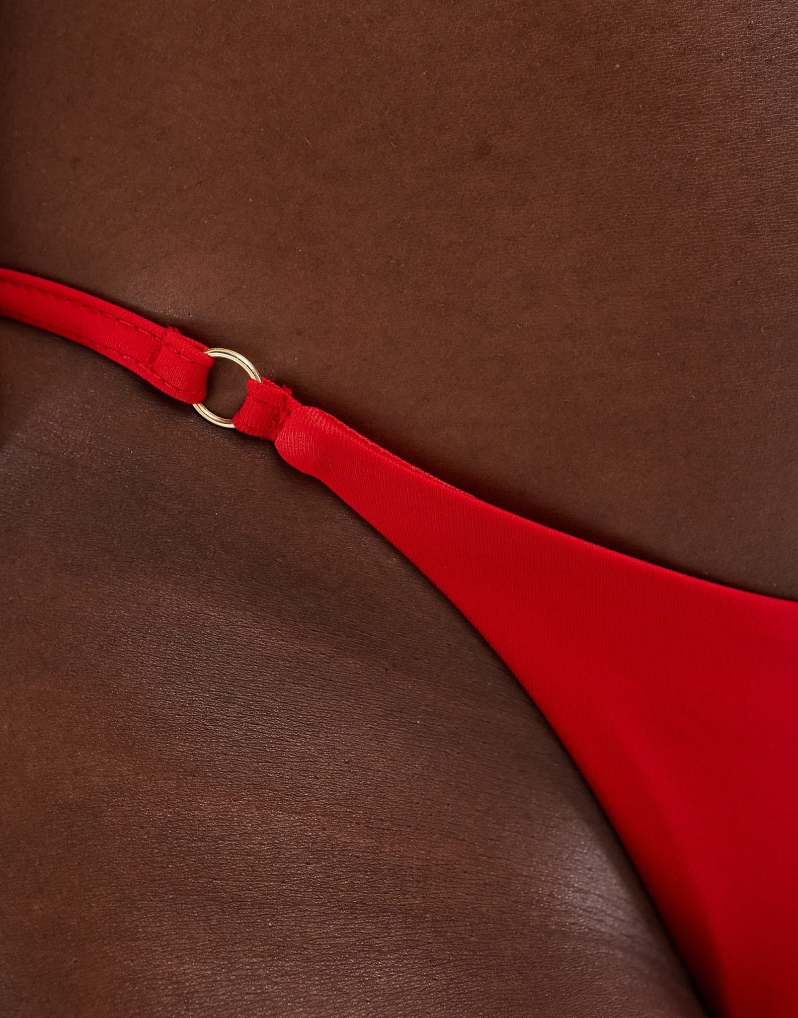 ASOS DESIGN Maya mix and match skimpy tanga bikini bottom with rings in red - ASOS Sample Sale EU Store