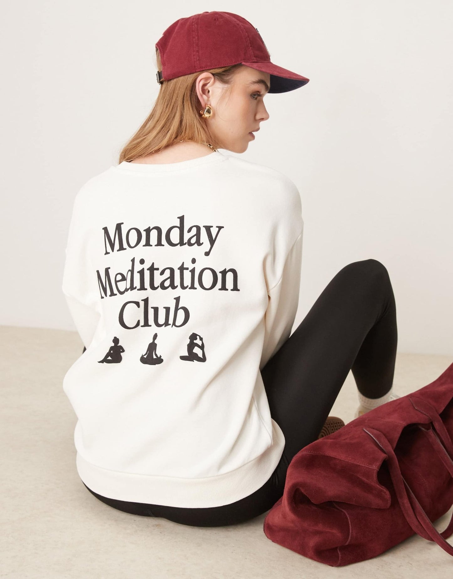 ASOS DESIGN meditation club puff print sweater in ivory - ASOS Sample Sale EU Store