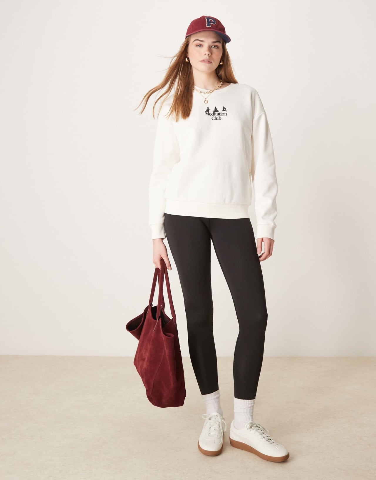 ASOS DESIGN meditation club puff print sweater in ivory - ASOS Sample Sale EU Store