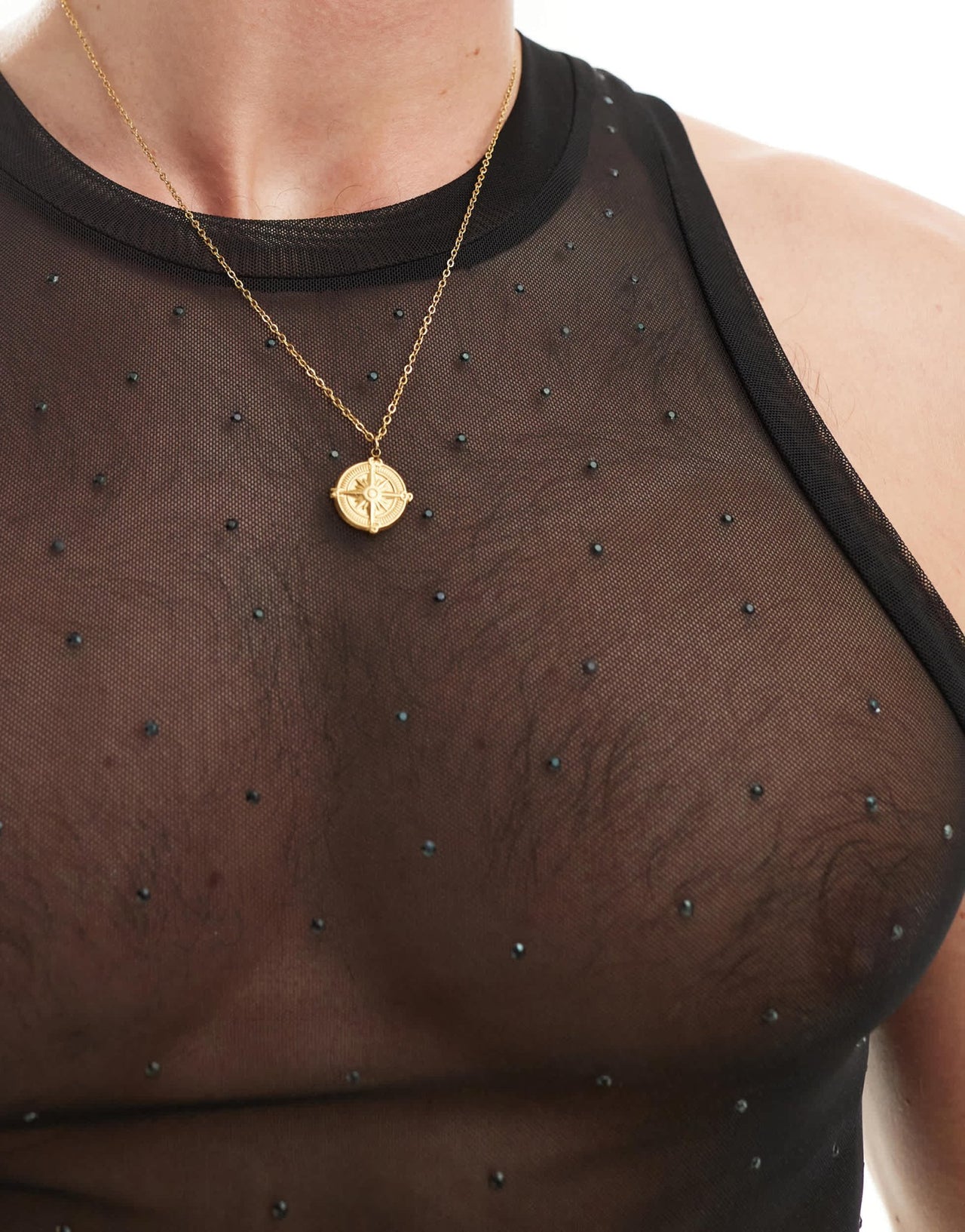 ASOS DESIGN mesh vest with diamante in black - ASOS Sample Sale EU Store