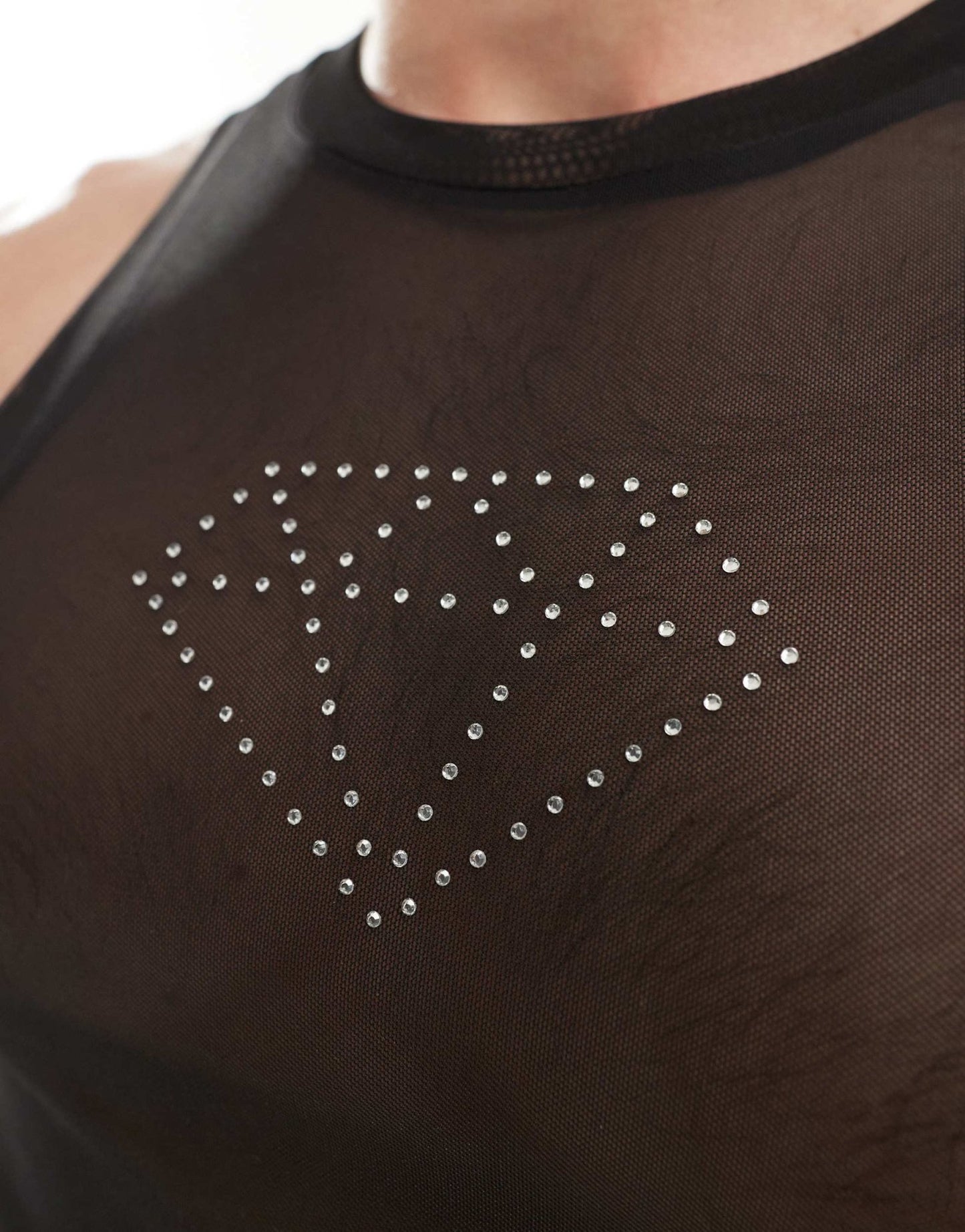 ASOS DESIGN mesh vest with diamante stars - ASOS Sample Sale EU Store