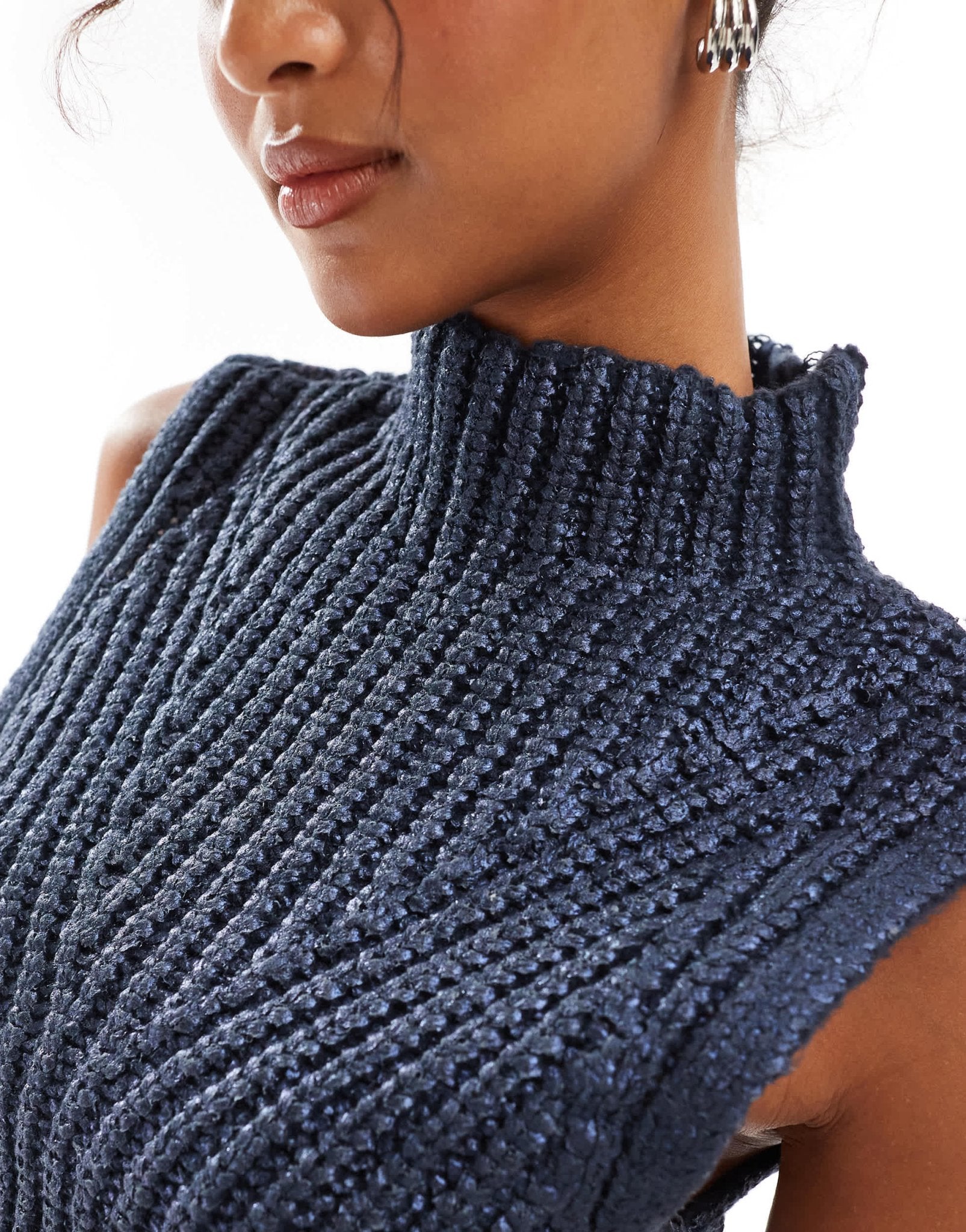 ASOS DESIGN metallic knitted high neck tank - ASOS Sample Sale EU Store