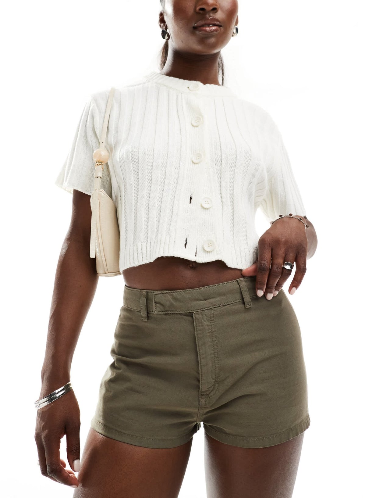 ASOS DESIGN micro short with linen in olive - ASOS Sample Sale EU Store