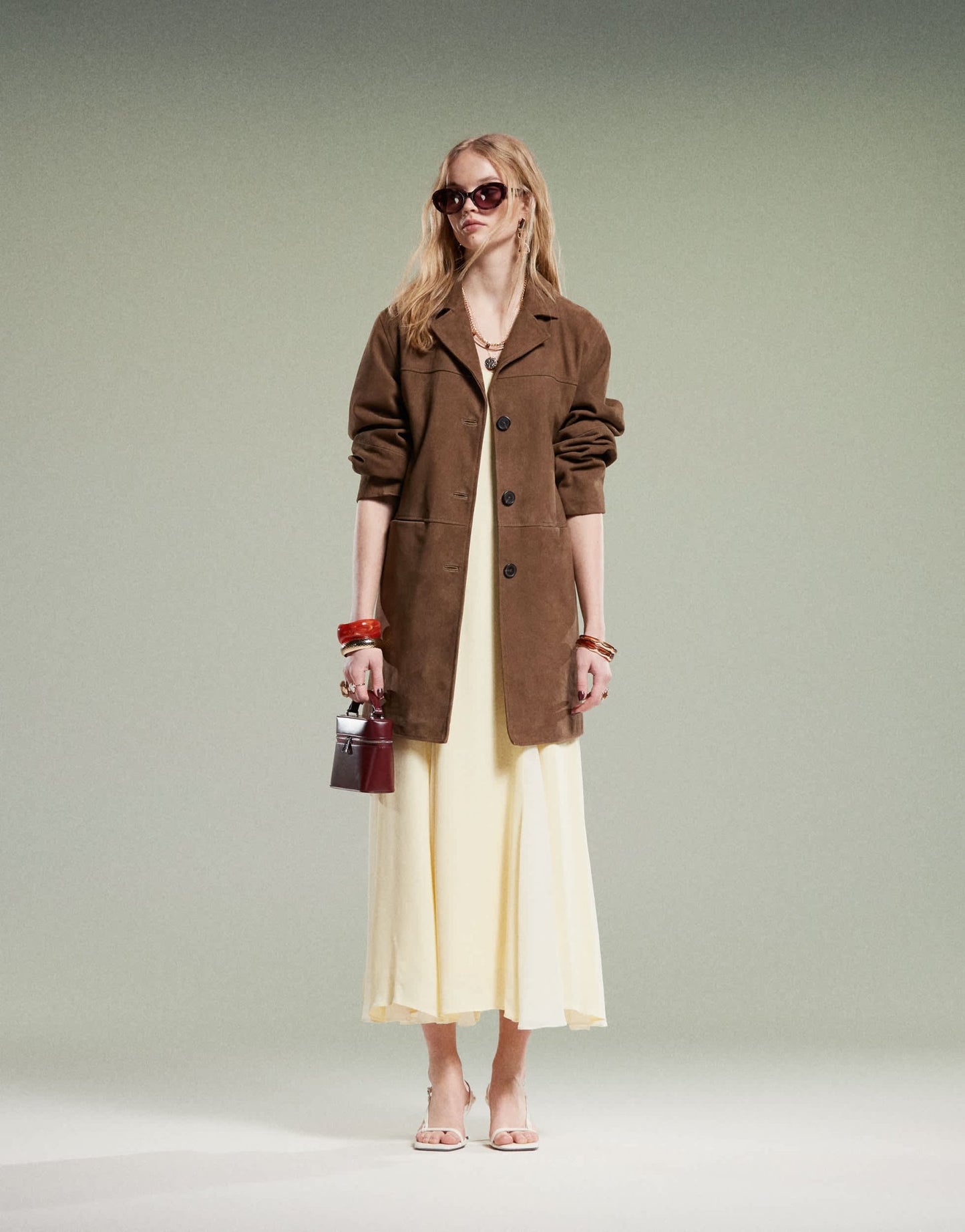 ASOS DESIGN mid length real suede jacket in mocha - ASOS Sample Sale EU Store