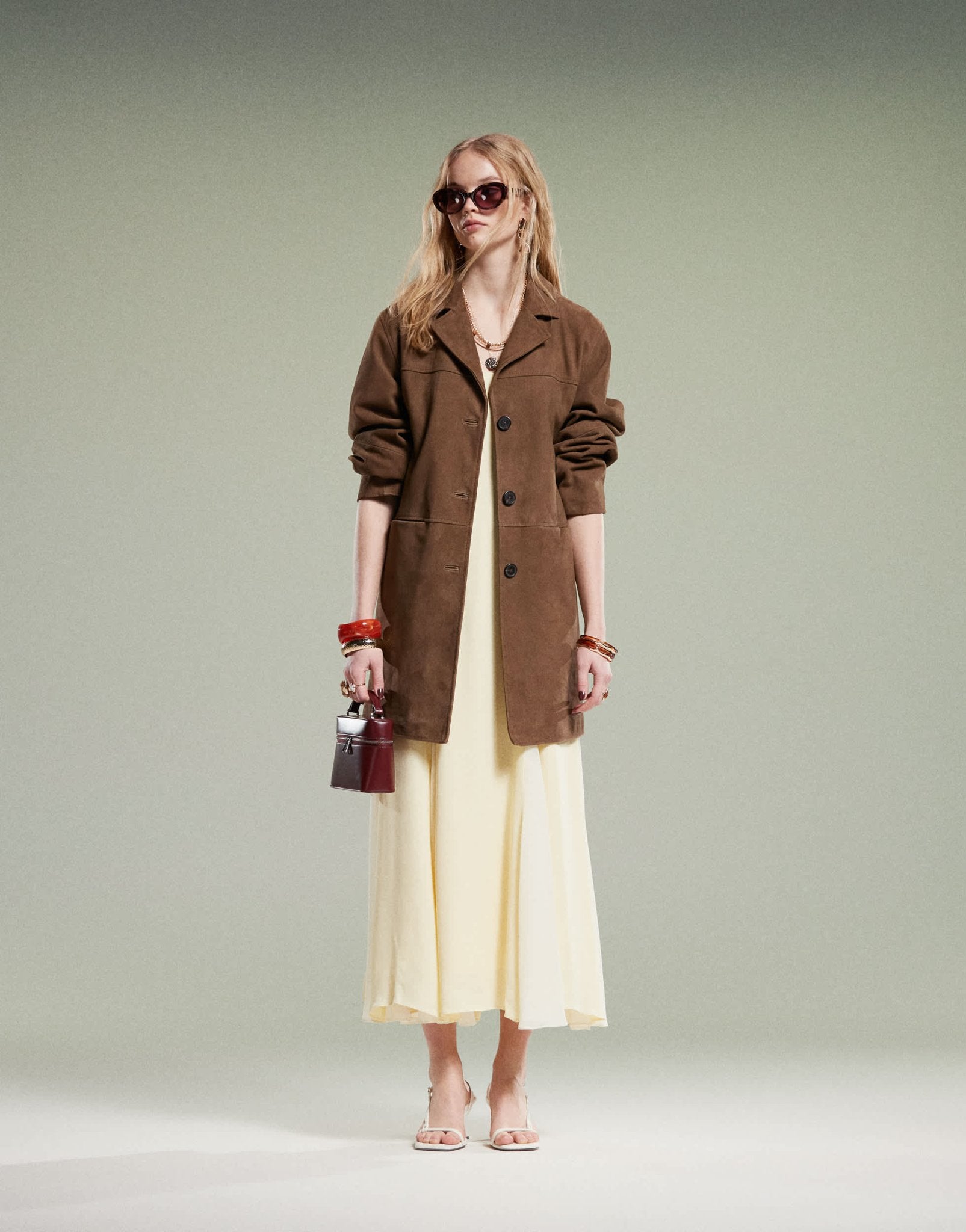 ASOS DESIGN mid length real suede jacket in mocha - ASOS Sample Sale EU Store