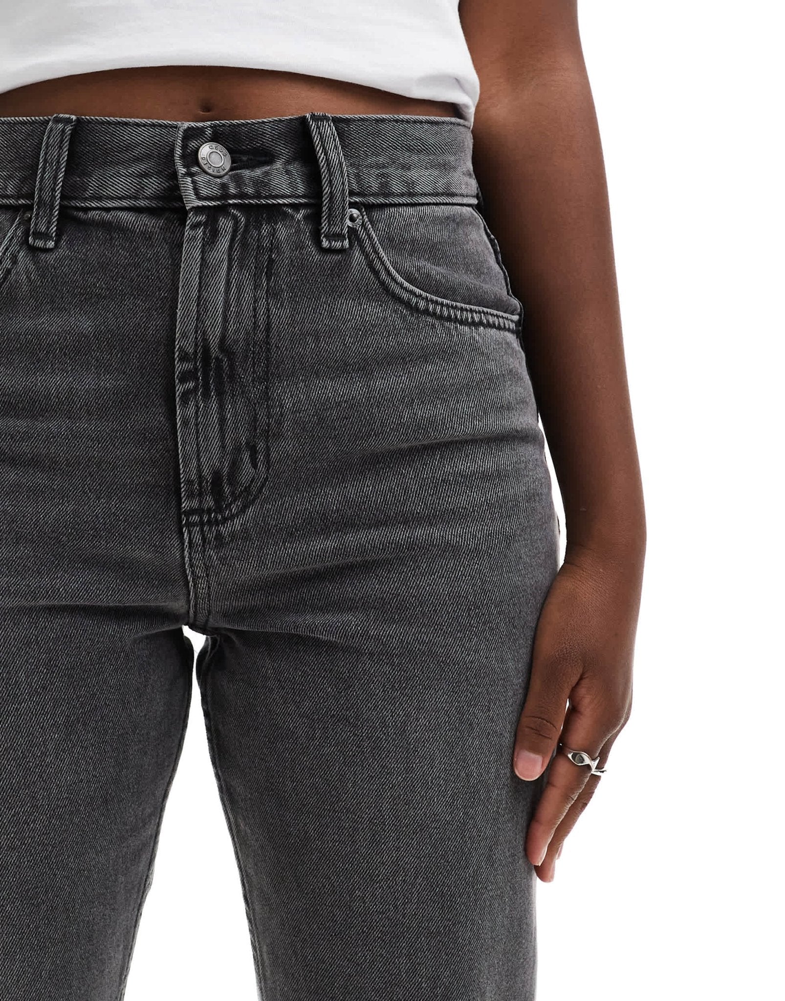 ASOS DESIGN mid rise straight jeans in grey - ASOS Sample Sale EU Store