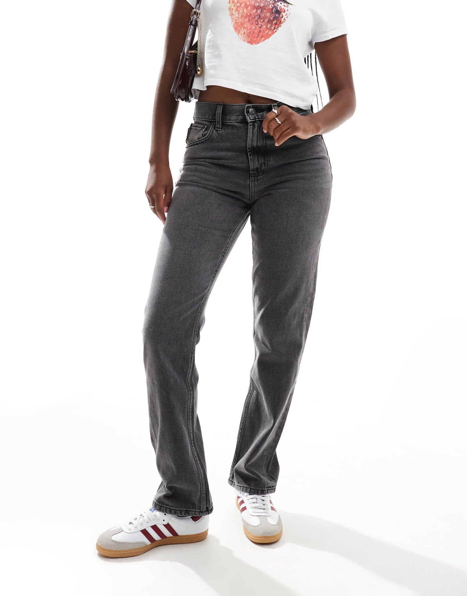 ASOS DESIGN mid rise straight jeans in grey - ASOS Sample Sale EU Store