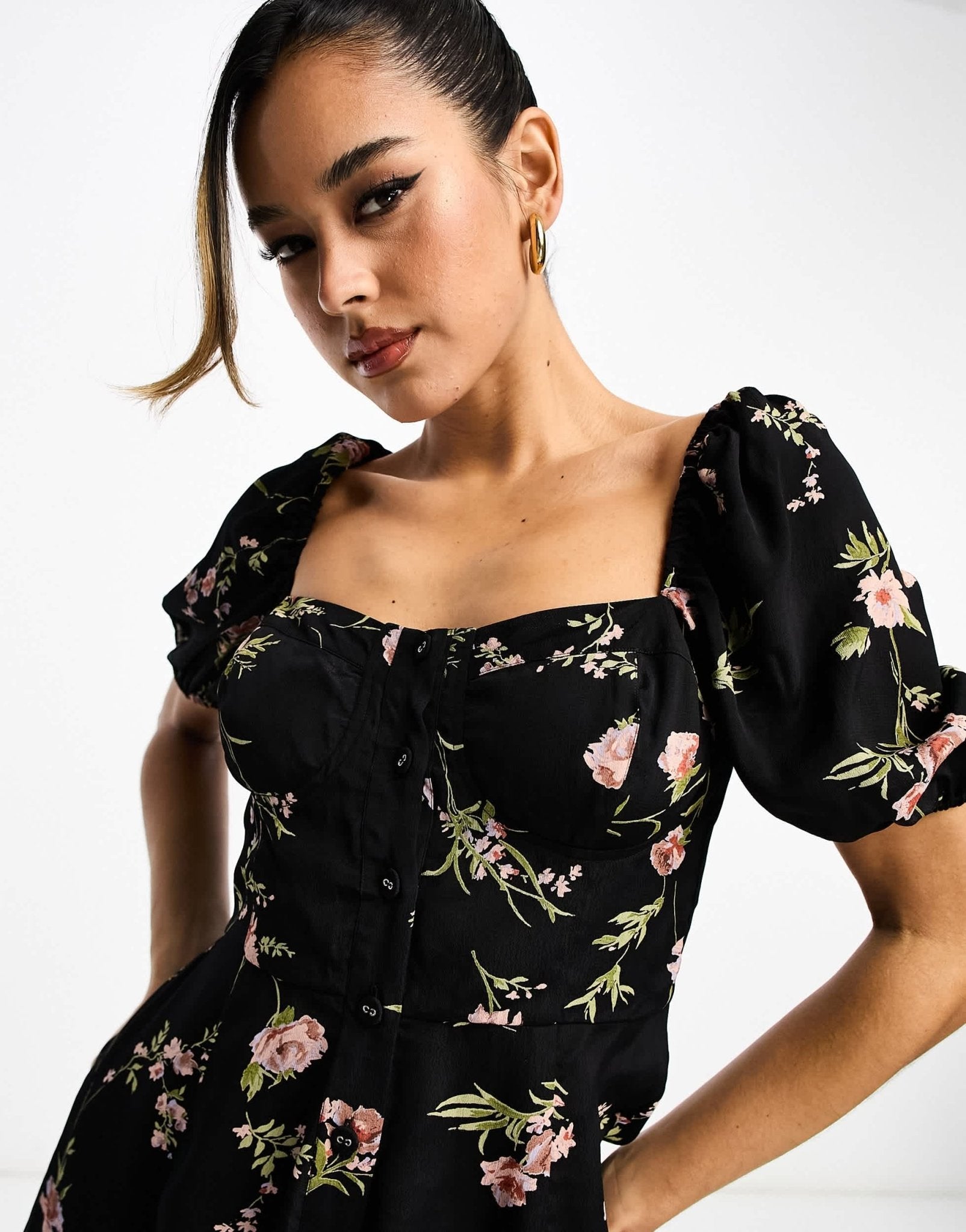 ASOS DESIGN milkmaid jumpsuit in floral print - ASOS Sample Sale EU Store