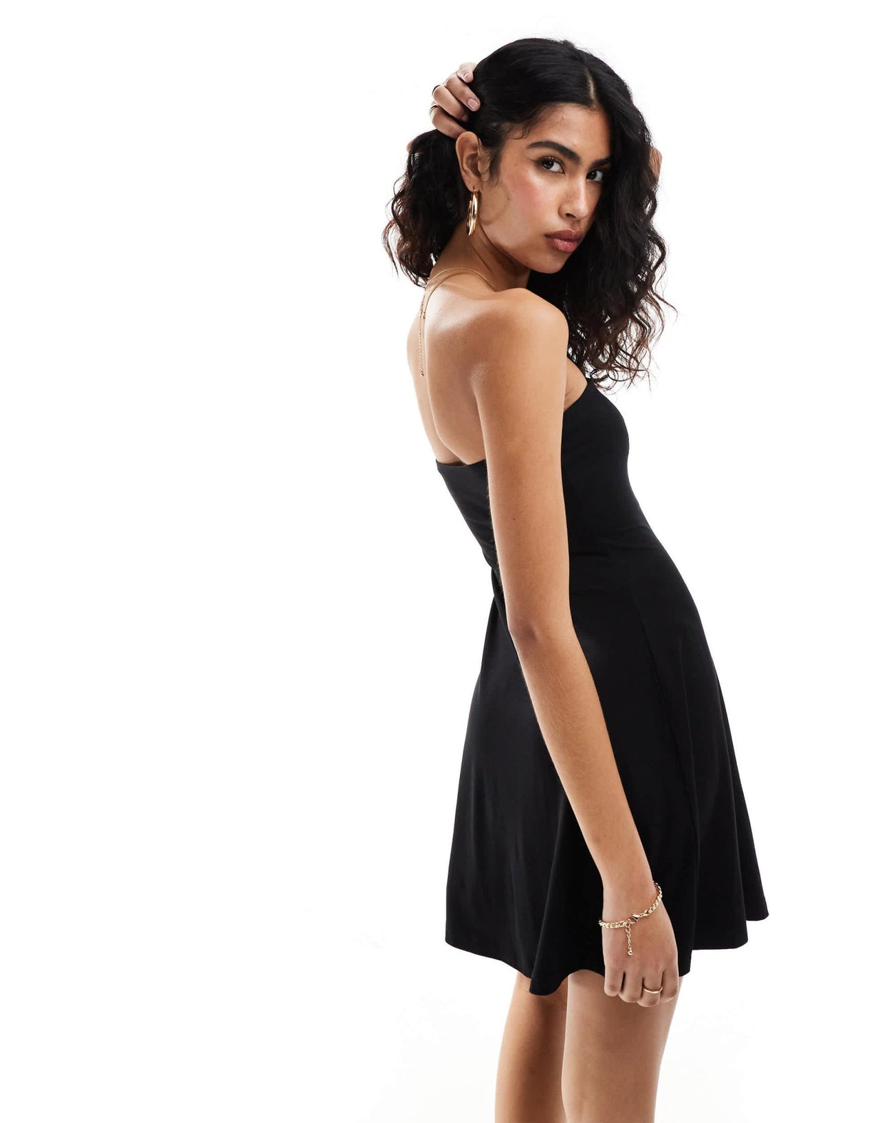 ASOS DESIGN mini bandeau dress with flare hem in black - ASOS Sample Sale EU Store