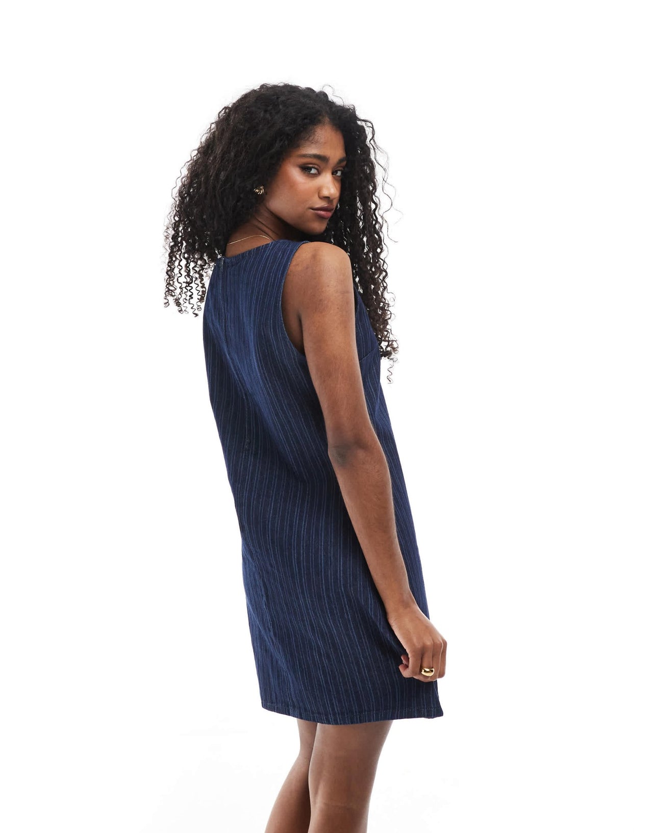 ASOS DESIGN mini shift dress in striped denim - ASOS Sample Sale EU Store